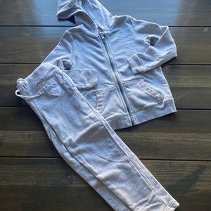 Girls Carters Grey/Pink Hoodie/Swaetpant Set